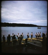 1952 Olympics Helsinki 8 Crew Rowing USA Gold Medal Award - Stereo Realist slide
