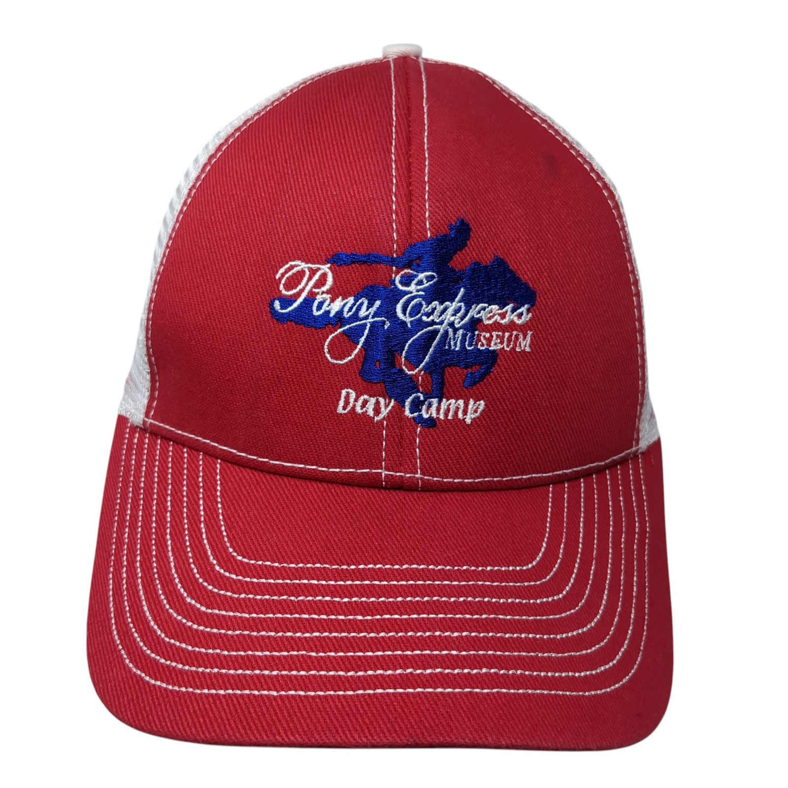 Cappello camionista Pony Express Mus Day Camp strapback rosso taglia unica retro a rete