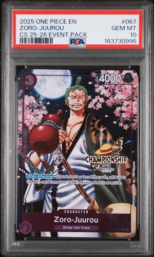 2025 ONE PIECE CHAMPIONSHIP 2025-26 EVENT PACK #067 ZORO-JUUROU PSA 10