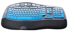 Silicone Keyboard Skin Cover MK550 Compatible for Logitech K350 Ombre Blue
