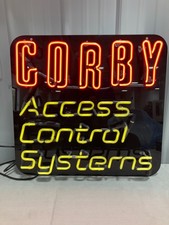 Vintage Corby Access Controls Neon Sign 22x23