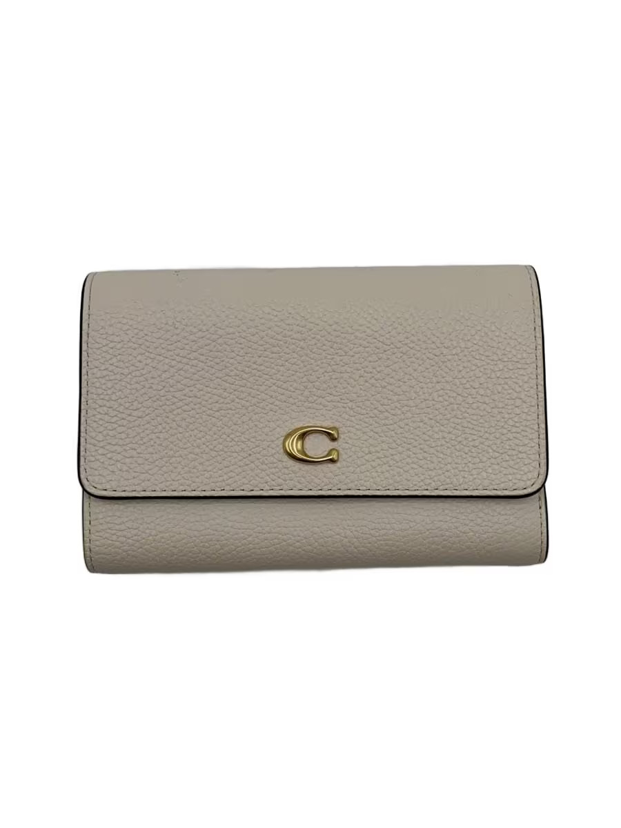 COACH Essential Flap Midi Wallet Trifold Wallet Leather Off White  Japan