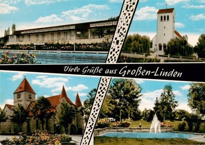 Grossen-Linden Linden Hessen Swimming Pool Churches Park Fountain