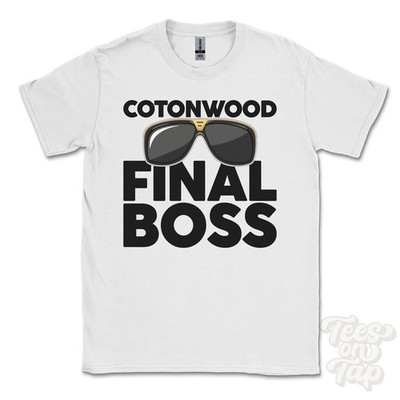 COTONWOOD FINAL BOSS T-SHIRT funny xmas gift shropshire wem rural hollinwood