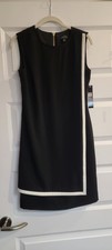 NWT Tahari Elegant Black Sheath Dress Classic Womens Sz 4
