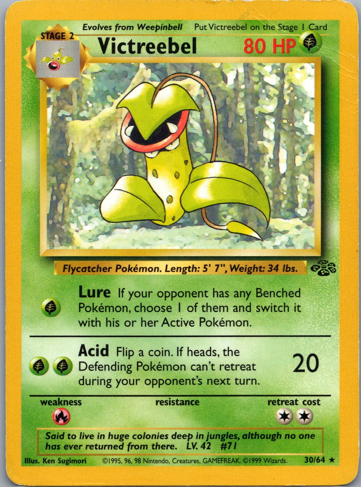 Pokemon- Jungle #30/64 Victreebel  - Non-Holo