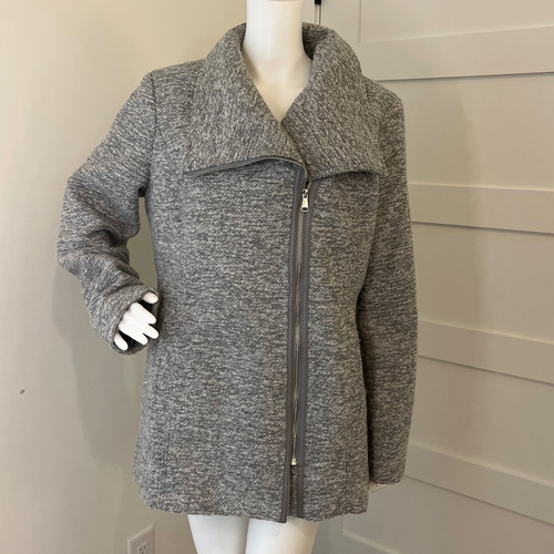 INC International Concepts grau asymmetrischer Reißverschluss Damen Jacke Mantel Größe Large - Bild 1 von 10