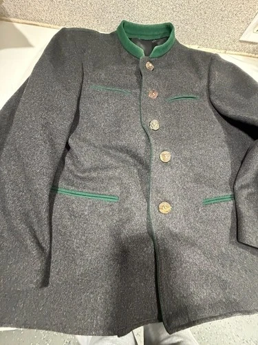 Handmade Bavarian Trachten Jacket for Men Vintage 1980s Austrian Loden Trachten image 5