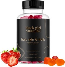 Black Girl Vitamins - Hair, Skin, and Nails Gummies with Biotin 6000 mcg ,...