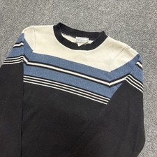 VTG In Charge long-sleeve crewneck sweater Women's M Striped Multi-color