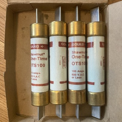 Gould Shawmut OTS100 One Time 100 Amp 600 VAC Fuse (Lot of 4)