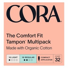 New Lot Bulk Sale CORA Organic Cotton Tampons 32 Ct Light  Regular Unscented