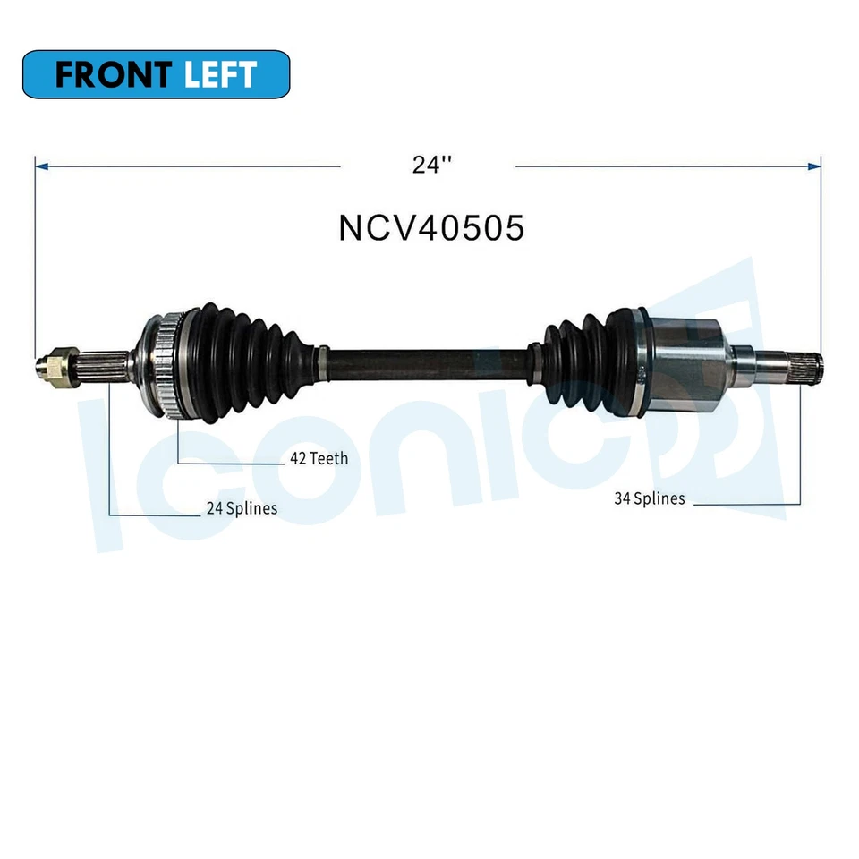 Conjunto de eje CV delantero izquierdo para 1990-1993 Geo Storm 1990-1992 Isuzu Impulse 1,6 L Foto 2 de 4