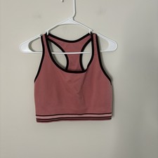 Members Mark Women  s XXL Seamless Ribbed Pink Non Padded Sports Bra D6