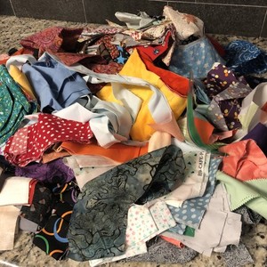 Cotton Fabric Scraps For Crumb Quilts And Crafts Over 2 Pounds