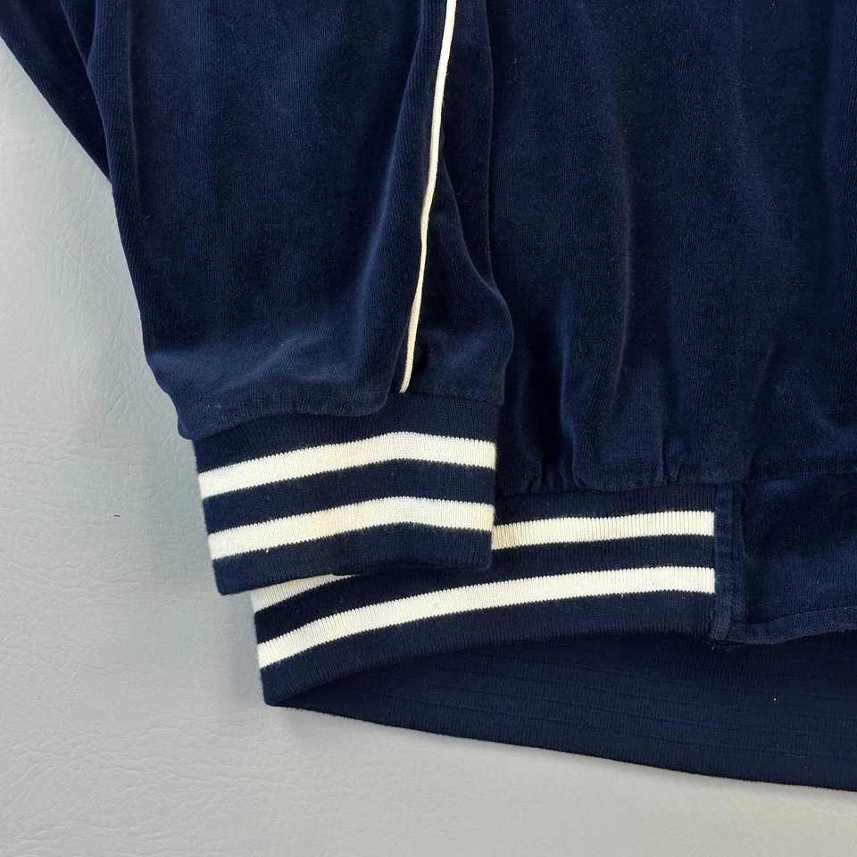 Винтажный Raw синий трек куртка мужская 3XL синий бархат вышитый хип-хоп Y2K - Изображение 2 из 4