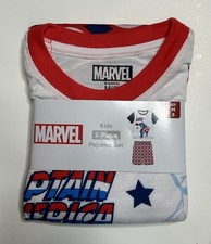 MARVEL Boys Pajama Set CAPTAIN AMERICA Short Sleeve T-Shirt  Shorts Medium 8
