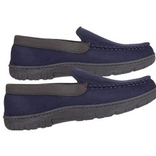 Hanes Small Men's Moccasin Slipper House Shoe, ID/OD Sole, Memory Foam, Fresh IQ