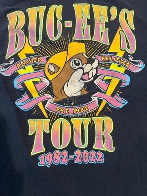 Buc-ee's 40th Anniversary Tour Shirt 1982-2022 Beaver Believer Rock Size XL