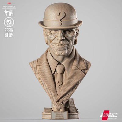 3D gedruckt 16K B3DSERK - The Riddler Portrait Büste Fan Made 1/4 Scale