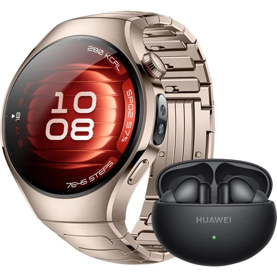 Huawei Watch 5 42 + Freebuds 6i Smartwatch Dawnlight (120-190 mm) Titanarmband, Foto 1 von 5