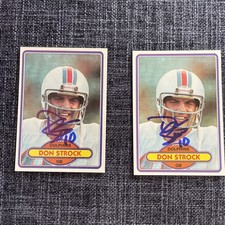 Lot Of 2- 1980 Topps - Don Strock #381 Signed
