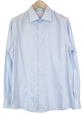 SUITSUPPLY Traveller Men Formal Shirt 42/16 1/2 Slim Blue Cotton Long Sleeve I