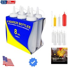 8 oz Clear Squeeze Bottle, Regular Mouth, Pack of 6