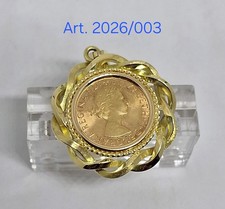 ciondolo in oro giallo 18 kt con sterlina