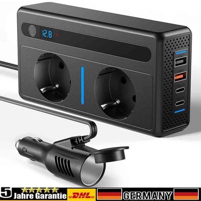 300W Spannungswandler 12V auf 230V Wechselrichter Power Inverter 2USB 2Steckdose