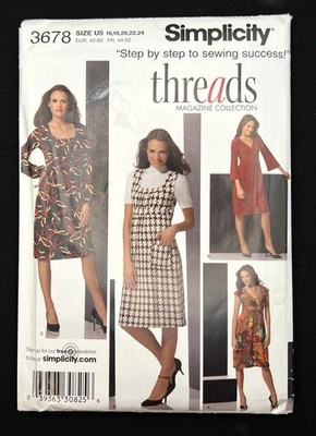 Simplicity 3678 Misses Knit Dresses sz 16-24 Uncut w/4 Styles 2007 Pattern