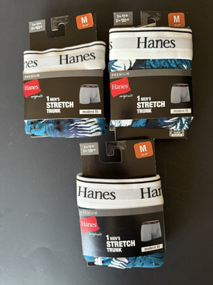 Hanes Men s Premium Originals Stretch Trunks, Set Of 3. Modern Fit, M 32 -34 .