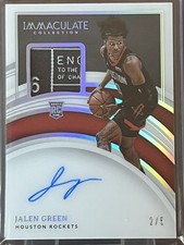 2021-22 Panini Immaculate Jalen Green Rookie Patch Auto Laundry Tag Rockets 2/5
