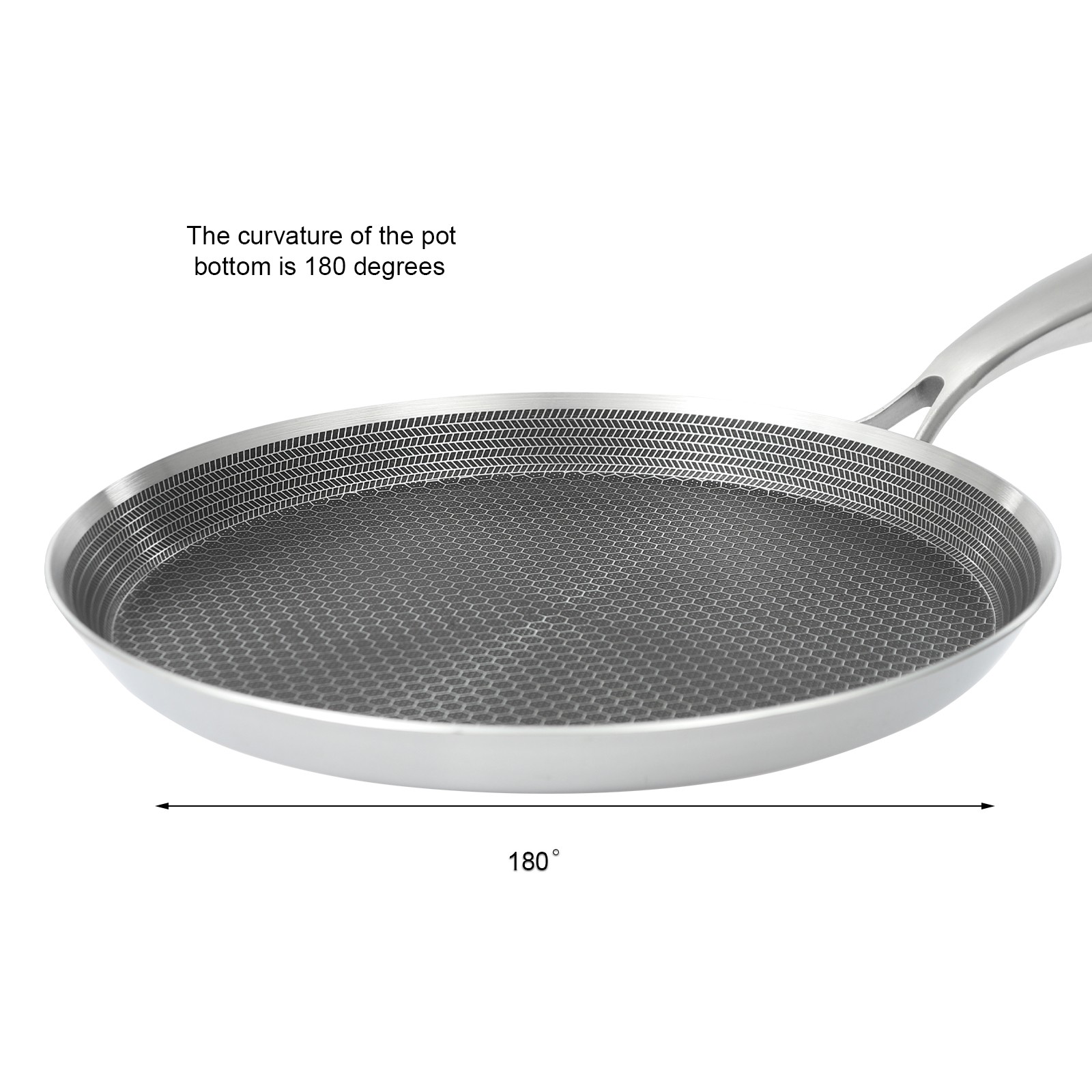 10 Inch Stainless Steel Crepe Pan Non Stick Flat Skillet Pancake Pan Cooking Pan