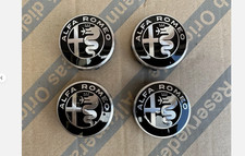 4 Tappi Coprimozzo ALFA ROMEO Nero Giulietta 159 146 147 Brera Fregi CERCHI 60mm