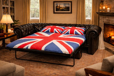 Schlafsofa Chesterfield 3 Sitz Leder A1SP100 gefaltet ECO A7