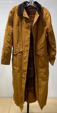 Vintage L.L. Bean Women's Size M Brown Canvas Long Winter Barn Coat Aztec Lining