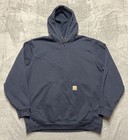 Carhartt Hoodie Mens XL Blue Loose Fit Midweight Sweatshirt Drawstring Pullover
