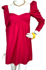 Reformation Kenzi Dress Rhubarb Fuchsia 2 EUC Cotton Babydoll Coquette Romantic
