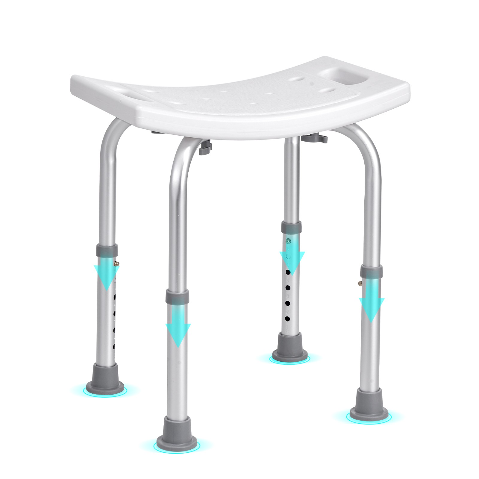 Tabouret de douche VEVOR réglable en hauteur siège ergonomique blanc pour séniors