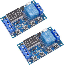 2 Pack DC 6-30V Timer Relay Programmable Delay Relay Module Cycle Timer with L