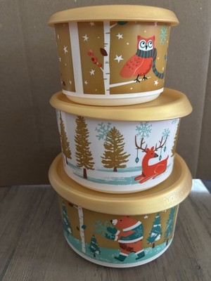 Tupperware Holiday Canister Set of 3 with Lids