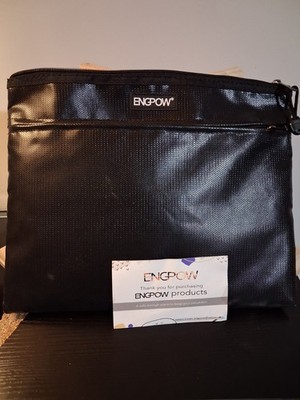 ENGPOW Fireproof Expanding File Wallet Black Document Storage Pouch