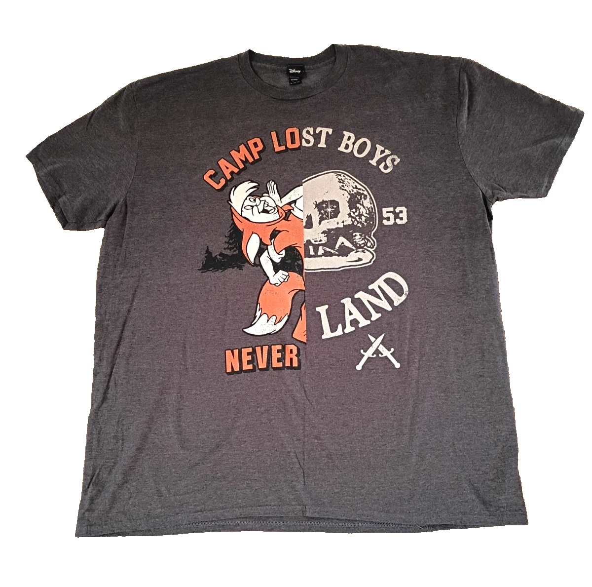 Disney Camp Never Land the Lost Boys T-Shirt Asphalt Grey Size 3XL