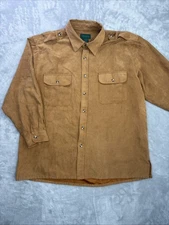 Vintage Scandia Woods Long Sleeve Button Down Shirt Men's Size L Suede