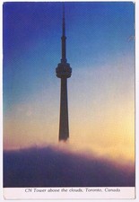 Postcard Toronto Ontario CN Tower Above The Clouds