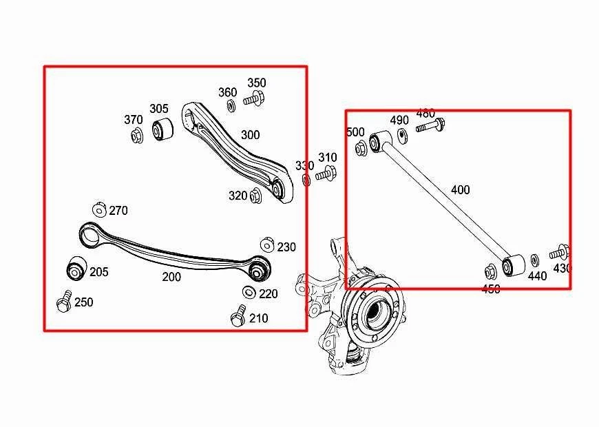 Juego de 4 brazos de control inferiores suspensión lateral izquierda trasera 12-15 Mercedes-Benz ML350 RWD Foto 3 de 4