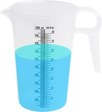32Oz Measuring Pitcher, Plastic, Multipurpose, Ounce and Milliliter Increments