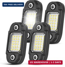 4 Pods White Rock Lights Underglow Light for Cars Trucks Trail Rig Lamp 24 LED