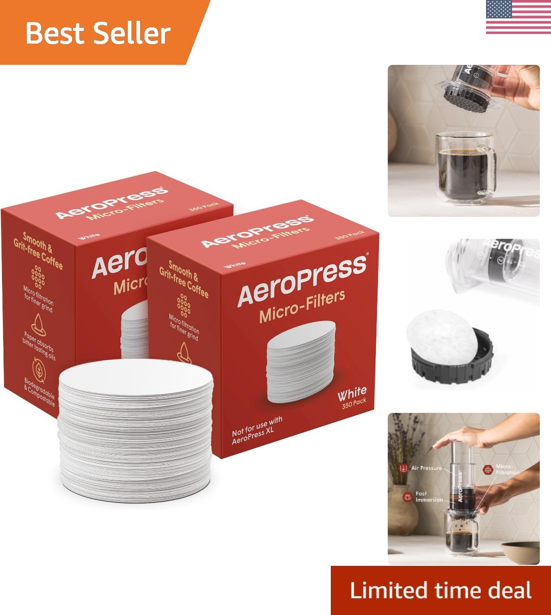700 Count Biodegradable Coffee Filters for Manual Brews - Ze